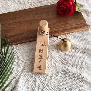 MACRAMEX Door Opening Door Bell Wooden Strong Adhesive Shopkeepers Bell Elegant Japanese Style Wind Chime for Business Garden