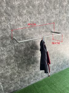 ราวแขวนผ้าติดผนังรุ่นตัว U ยาวตั้งแต่ 85 เซน จนถึง 160 เซน ทำด้วยท่อเหล็ก 6 หุน(3/4 นิ้ว)