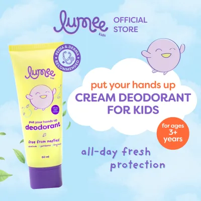 Lumee Kids Put Your Hands Up Cream Deodorant — Aluminum-Free Pareben-Free for Kids Ages 3–12