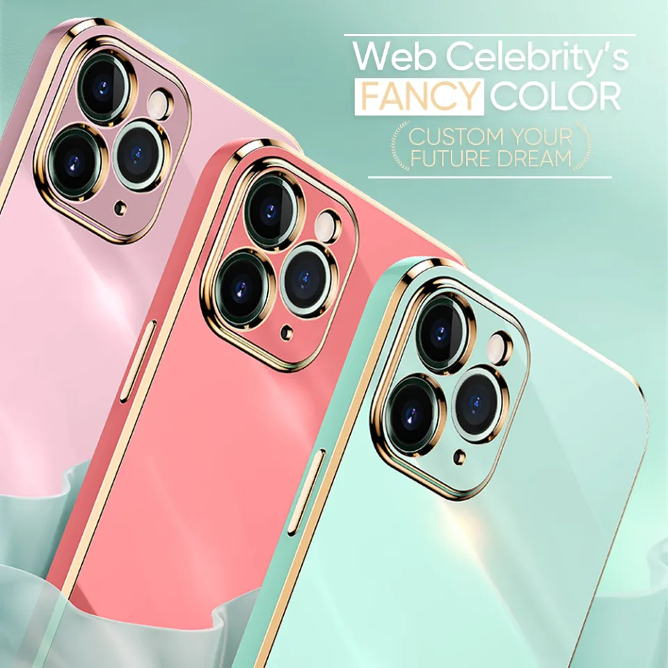 Hontinga Casing Case For Huawei Nova Nova7 SE Nova Pro 5G Case Solid  Color Luxury Chrome Plated Soft TPU Square Phone Case Full Cover Camera