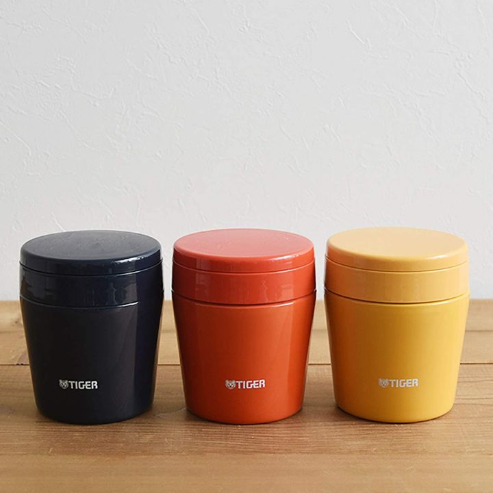 Tiger Thermos Soup Jar - 8.5 Fl Oz Wide Mouth Bento Bottle, Keeps Soup Hot Or Cold (Saffron Yellow)