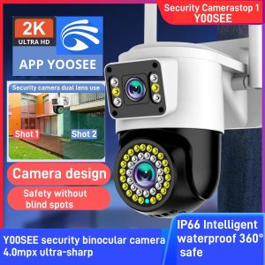 YOOSEE กล้องวงจรปิด หน้าจอคู่ 2กล้อง กันน้ำ IP67 กล้องวงจรปิดไร้สาย Full HD 8MP กลางคืนภาพสี กล้องวงจรปิดหมุนได้360° AI Home secuiryt กล้องวงจรปิดการเฝ้