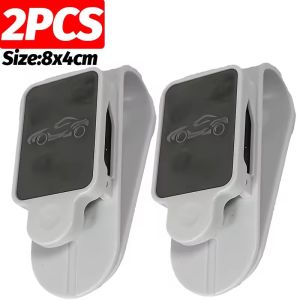 2PCS Car Sun Visor Glasses Holder Clip Stainless Steel Sunglasses Mount For Auto Ticket Card Storage Organizer Interior Accessories