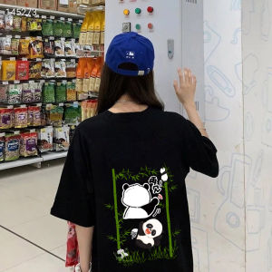 Hot seller The North▔Face Outdoor 100% pure cotton T-shirt medium length panda fashion womens short sleeve T-shirt loose casual top