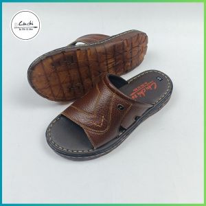 Dép nam da bò mềm mại Dép da nam quai ngang DM528 giá rẻ nhưng chất lượng may đế thủ công chắc chắn