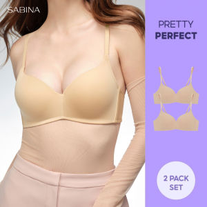 (2 pcs) SABINA Wireless Non-Push Up Soft Bra | SBXU8301 Sand | Women