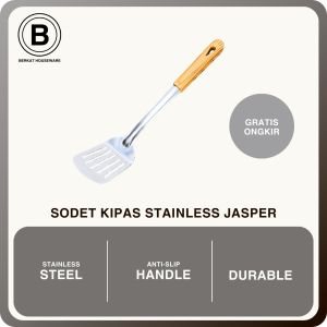 Sodet Kipas Stainless Steel Gagang Motif Kayu Jasper|Stainless Steel Spatula BX101