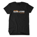 Baju Kaos SLOW LIVING - Atasan Katun Combed Pria Wanita Sablon DTF Tulisan Kata Kata Streetstyle Simple Keren. 