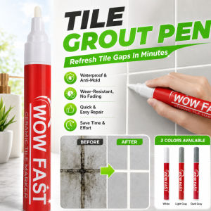 Tile Grout Pen Grout Marker Grout Repair Pen Waterproof Mouldproof Quick-Drying Tile Gap Repair Bathroom Kitchen Tile Seam Restoration Cover Stains One Step Whitening