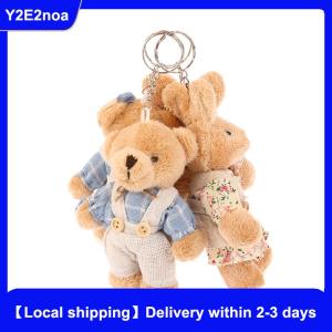 【Local shipping】 Cute Wear Clothes Bear Plush Toy Cartoon Rabbit Pendant Soft Stuffed Doll Keychain Backpack Car Bag Key Ring Decor Kid Gift