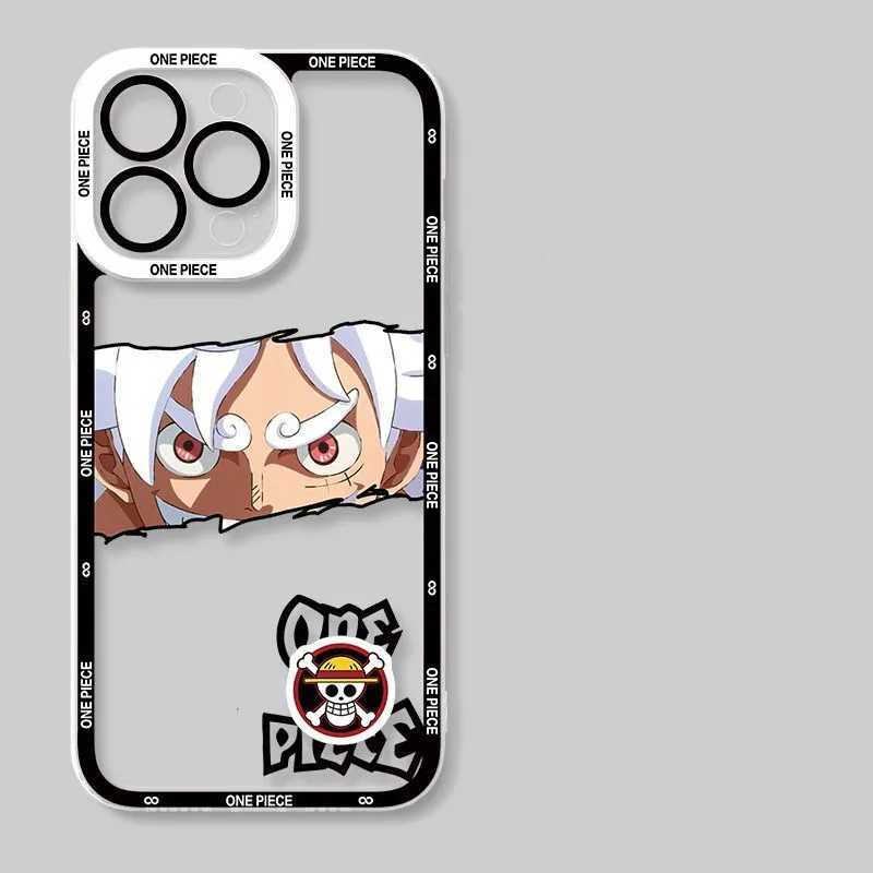 Case Cover For iphone 11 12 13 14 Pro Max Mini Plus X XS XR cover  Anime One Piece Luffy Zoro Clear Camera Protective Silicone Full Protection 