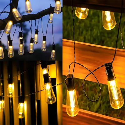 Đèn dây năng lượng mặt trời ngoài trời đèn dây bong bóng bóng S14 đèn hình thần tiên Led Đèn vườn chống nước đèn trang trí phù hợp cho sân hiên tiệc đám cưới phòng ngủ trang trí Giáng sinh