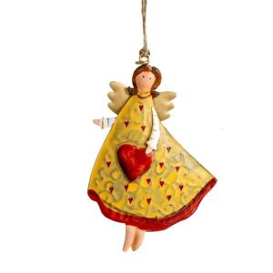 Bucolic Farmhouses Christmas Angel Ornament Handmade Iron Artwork Angel Iron Wall Hanging For Holiday Homes Decors