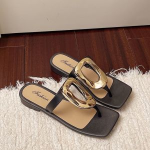 FJ Women Elegant Flat Sandals Metal Buckle Slip On MNI 223