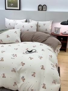 A Bộ Bốn Mảnh Vải Bông Bong Bóng Mây Sợi Hai Lớp Giống Jacquard Ga Trải Giường In Hoa Tươi Mát Bộ Chăn Ga Gối Đệm
