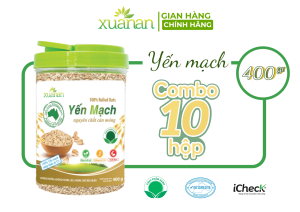 Combo 10 hủ Yến Mạch Nguyên Chất Cán Mỏng Xuân An [ko đường]Hủ 400G