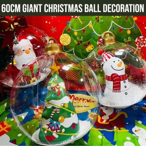 Giant Christmas Ball Decoration 60cm PVC Giant Inflatable Christmas Balls Inflatable Thickened Indoor and Outdoor Christmas Decoration