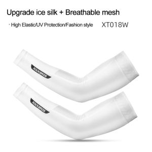 ROCKBROS กีฬาแขนบีบอัดแขนบาสเกตบอลขี่จักรยานแขนอุ่นฤดูร้อนวิ่งป้องกันรังสียูวีวอลเลย์บอลครีมกันแดดวง