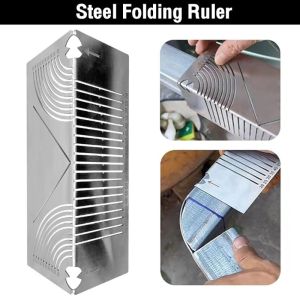 Multifunctional Metal Ruler Rounded Corner Drawing Ruler for Accurate Square Tube Designs and Angles
