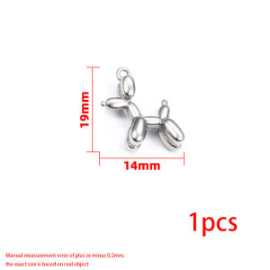 Fashion Stereo Cute Balloon Dog Pendant Creative Cartoon Stainless Steel Necklace Charms Fun For Jewelry Handmade Accessories