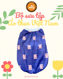 áo ba lỗ thun tăm co giãn (vải mát hình in không mờ) dành cho chó mèo - T3 PETS SHOP