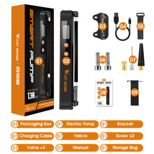 WEST BIKING Electric Air Pump Bike Pump Electric Bike Tire Inflator 130 PSI Air Pump With Digital Pressure Gauge Bike Pump For Motorcycle Folding Bicycle Bike Accessories
