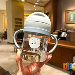 Time Zones แก้วหัดดืมน้ำเด็ก 250 มล แก้วพลาสติกอนุบาล ใส่นม หลอดนิ่ม พกพาได้ง่าย Childrens straw cup