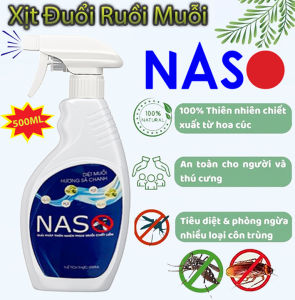 Dung Dịch Đuổi Ruồi Muỗi Nhặng Côn Trùng NASO Chính Hãng 530ml - Nguyên Liệu Thảo Mộc Hiệu Quả Thân Thiện Người Dùng