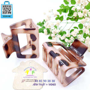 Kẹp tóc nữ hàn quốc cute phụ kiện bé gái kẹp càng cua nhiều răng trung gắp tóc vuông đốm loang sanh chảnh Hàn Quốc cao cấp - thương hiệu Vợ Chồng Tôi