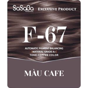NHUỘM TÓC MÀU NÂU CAPHE SASABA F-67--- Phủ Bạc Trực Tiếp Cân Bằng Tóc 450ML