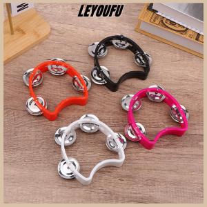 LEYOUFU Kindergarten Hand-held Tambourine Metal Bells Plastic Rattle Ball Percussion KTV Party Kids Game Toy Musical Instrument