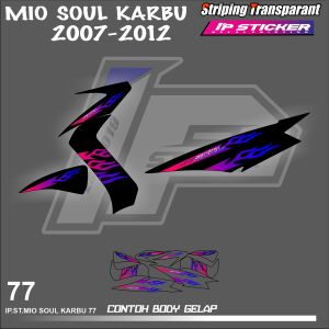 MIO SOUL KARBU 2007 - 2012 (COD) STIKER STRIPING MOTOR YAMAHA MIO SOUL KARBU 2007 - 2012 - STIKER LIST GRAFIK SIMPLE WARNA VARIASI DESAIN RACING HOLOGRAM DAN TRANSPARAN BISA COD IP.KODE 77