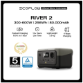 EcoFlow RIVER 2 256Wh 300W Portable Power Station Outdoor Camping RV Hiking - Genset Listrik Portabel. 