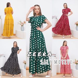 BARU - ZEERA SALY DRESS MOTIF - DRESS KATUN - HOME DRESS - DRESS LENGAN PENDEK