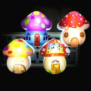 LED White Night Light Cloud and Mushroom White Night Light Energy Saving Soft Glow Long Life Eye Friendly for Kids Room Cozy Safe Environment