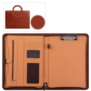 Genuine Leather Business Multifunctional Folder Portfolio Folder With Calculator A4 Portfolio Binder Document Organizer
