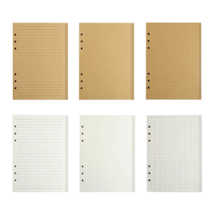 A 5 Grid Refill Paper Insert Sheets Lined Paper 80 Sheets 6 Holes Refillable Filling Paper for Notebook Planner Diary