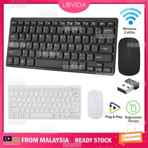 LOVIDA Malaysia Ultra-Thin Wireless 2.4GHz Mouse Keyboard USB Combo Set Portable For Desktop Laptop PC