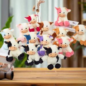 QUANSEN 1 Piece 22CM Lovely Plush Stuffed Animals Cattle Soft Doll Kids Toys Huggable Plush Cow Toy Birthday Gift For Children