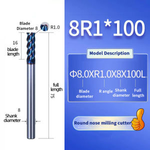 HRC63 Carbide End Mills Corner Radius End Mill High Feed Milling Cutter CNC Cutting Tools