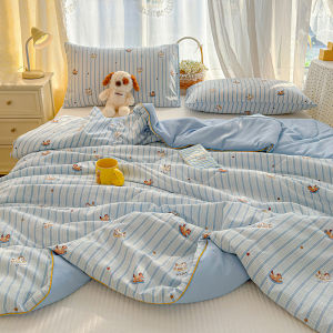 【Super low price】Cartoon Pattern Air Conditioning Comforter Lightweight Breathable Summer Blanket Soft Skin Friendly Thin Duvet Quilted Bed Quilt