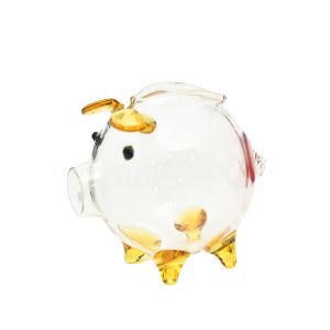 DNFIWN3 Cartoon Piggy Money Bank Handmade Multi-purpose Glass Money Jar Cute Visible Coins Saving Box Home Decor