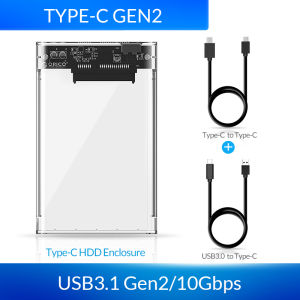 ORICO 2.5นิ้วเครื่องมือกล่องฮาร์ดดิสก์ SATA เป็น USB3.0 / Type-C โปร่งใสสายฮาร์ดดิสก์ภายนอกฟรีสำหรับ PC SSD แล็ปท็อป /Hdd 6Gbps