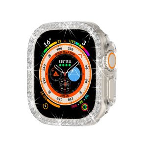 Crystal Frame Diamond Case For Apple Watch Ultra 49mm Bling Bumper Protector For IWatch Series PC Cover Accessories