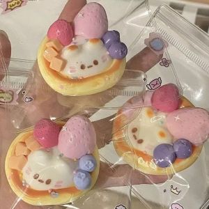 FLEURS Pinching Egg Tart Squishy Fingertip Cartoon Slow Rebound Toy Kids Adults Kawaii Sensory Fidget Ball For Students