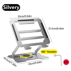 Novsight 360° Rotating Laptop Stand Foldable Laptop Stand Height Adjustable Tablet Stand 10-17 inches Devices