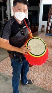 กลองยาว หน้า 12 นิ้ว ไม้มะม่วงก้ามปู หนังวัวแท้ เสียงดี