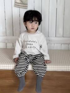 Childrens Letter Print Sweatshirt and Sweatpants Two-Piece Set 2026 Spring baby clothes Korean-style childrens clothing spring boys suits