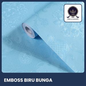 Adipatidinding - Wallpaper Dinding Motif Emboss Biru Bunga Ukuran 45 Cm x 10 Meter Wallpaper Stiker Dinding Motif Emboss Biru Bunga Wallstiker Motif Emboss Biru Bunga Dekorasi Dinding Dekorasi Rumah Dekorasi Ruang Tamu Dekorasi Kamar Tidur