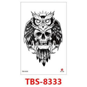 Grosir Termurah Tato Temporer - Tatto Temporer Tahan hingga 2 Minggu  Tato Temporary Joker Badut Tengkorak Pedang Sayap Burung Hantu KODE TBS 8333